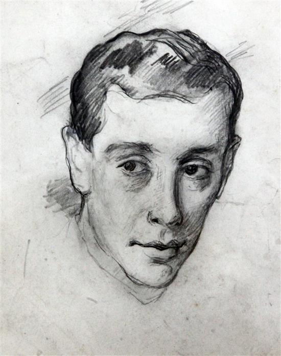 Attributed to Sir Augustus Edwin John (1878-1961) Study of Lord Alington, c.1938, 6.75 x 5.5in.